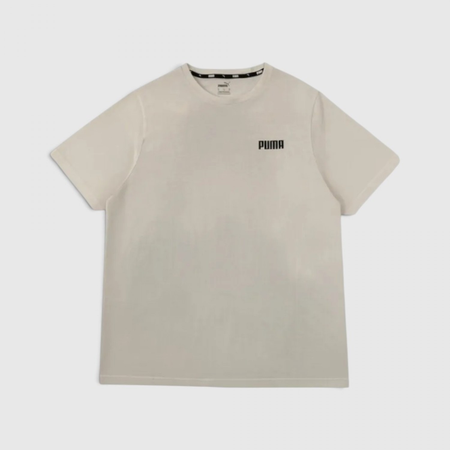 Puma Ανδρικό Essential Logo T-Shirt Εκρού / Pre-Owned
