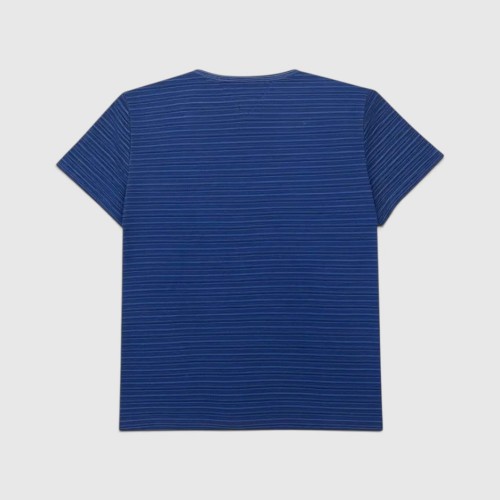 Tommy Hilfiger Ανδρικό Striped Logo T-Shirt Μπλε / Pre-Owned