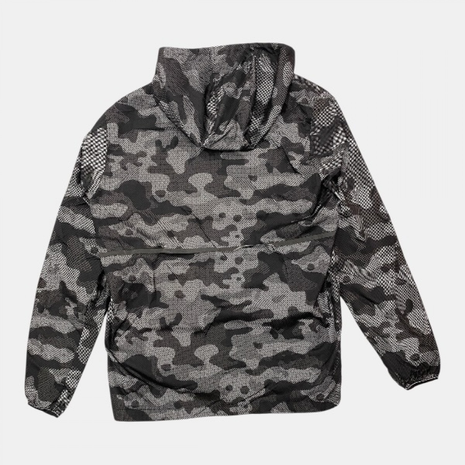 Adidas Originals Camo Print Hooded Track Jacket Grey Black Pre Owned
