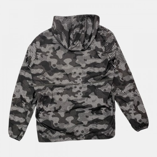 Adidas Originals Camo Print Hooded Track Jacket Grey Black Pre Owned