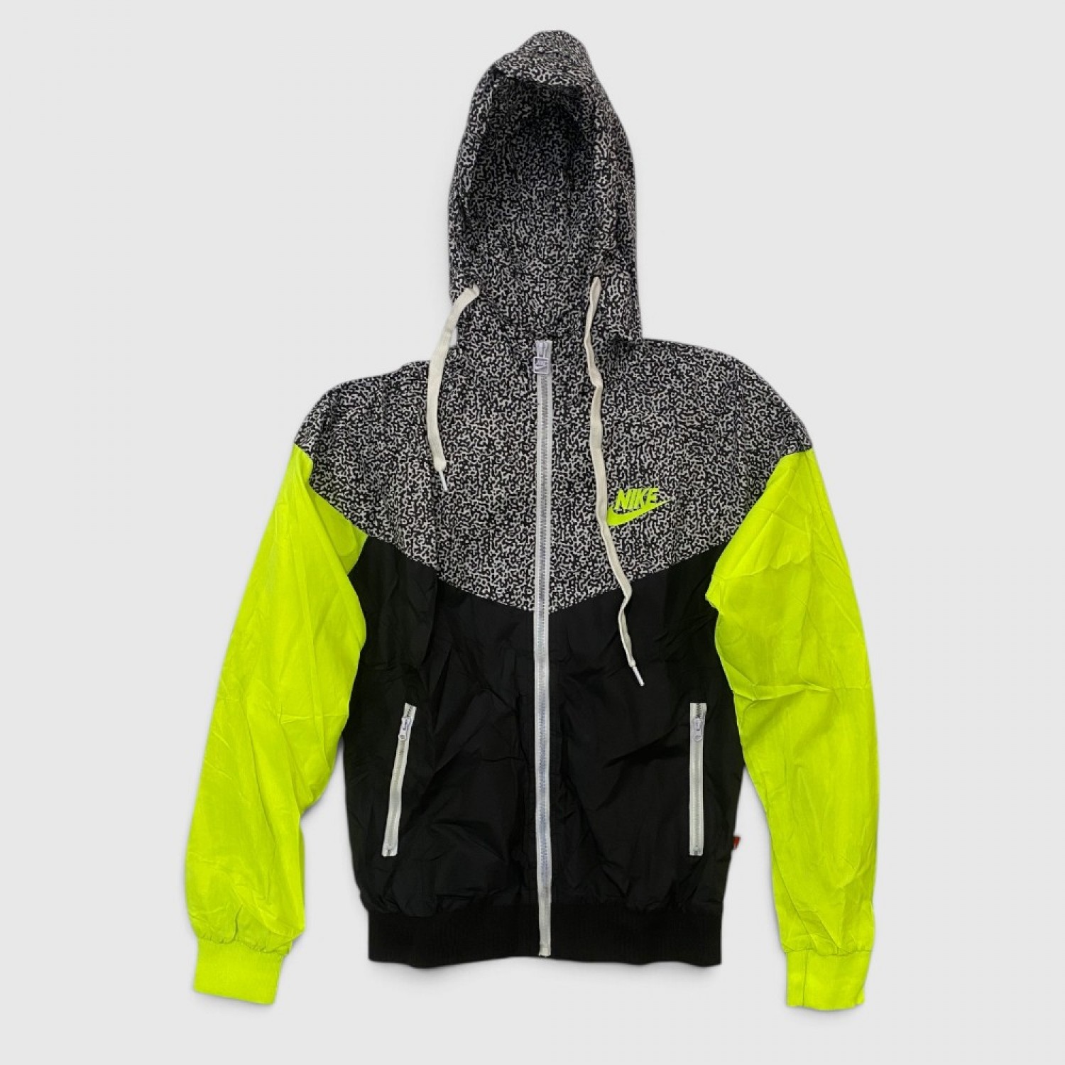 Nike Vintage Αντιανεμικό Τζάκετ Μαύρο Neon Yellow /pre owned