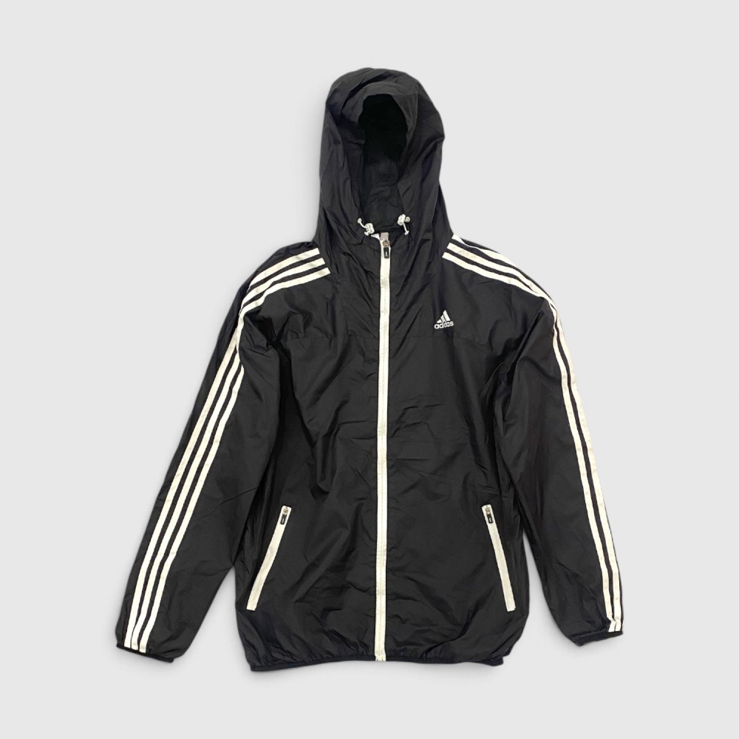 Adidas Αντιανεμικό Τζάκετ Μαύρο με Λευκές Ρίγες /pre owned