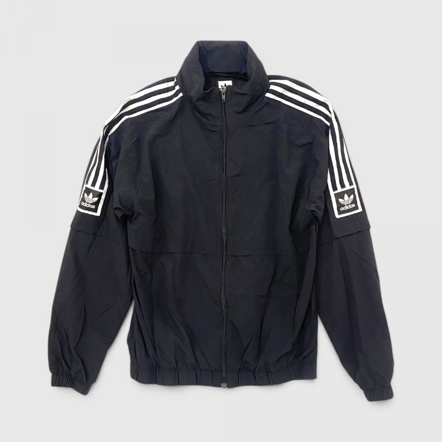 Adidas Originals Αντιανεμικό Τζάκετ Μαύρο με Λευκές Ρίγες /pre owned