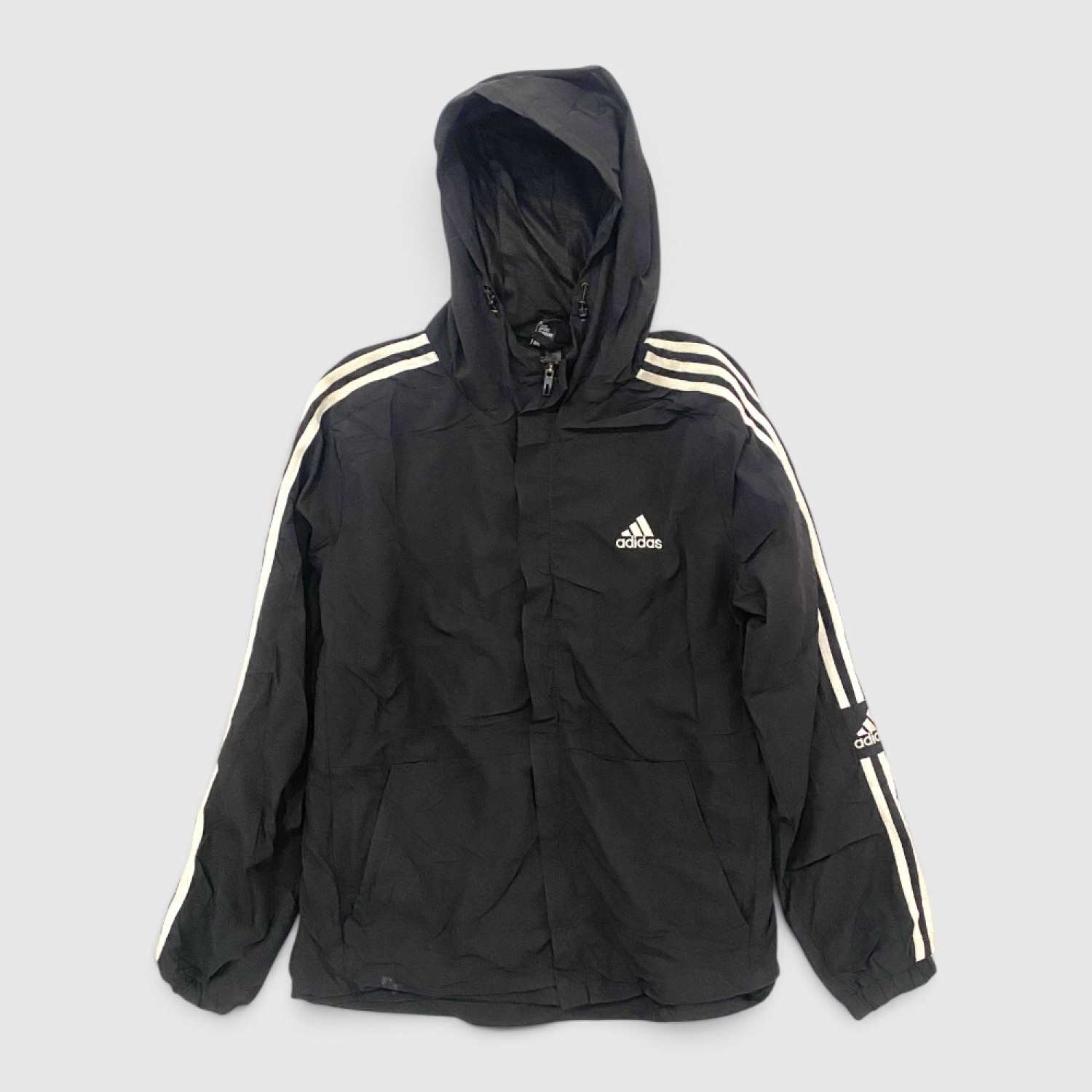 Adidas Αντιανεμικό Τζάκετ Μαύρο με Λευκές Ρίγες /pre owned
