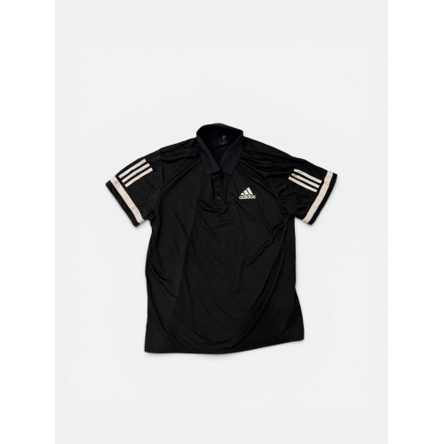 Adidas Black 3-Stripes Performance Polo Shirt