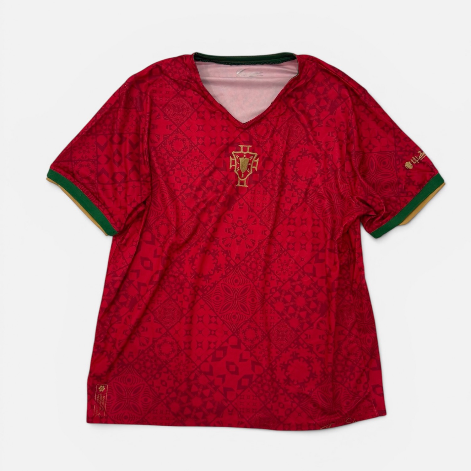 Portugal Football Jersey Red Gold Green Fan Shirt