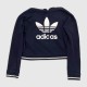 Adidas Originals Trefoil Γυναικείο Cropped Hoodie Μπλε / Pre Owned