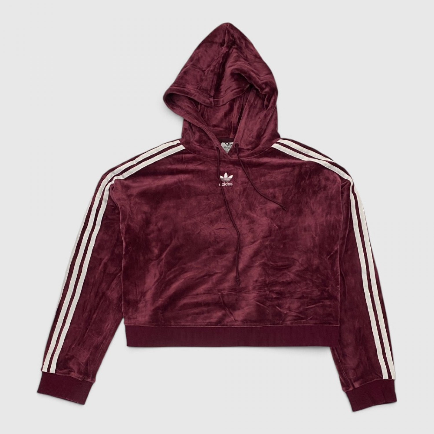 Adidas Originals Γυναικείο Φούτερ με Κουκούλα Μπορντό / Pre Owned