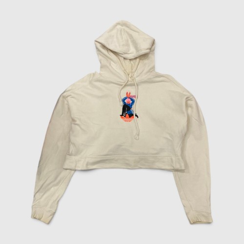 Adidas Originals Γυναικείο Cropped Φούτερ με Κουκούλα Εκρού / Pre Owned