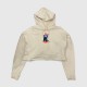 Adidas Originals Γυναικείο Cropped Φούτερ με Κουκούλα Εκρού / Pre Owned