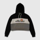 Ellesse Γυναικείο Cropped Hoodie Colorblock Μαύρο / Γκρι / Pre-Owned