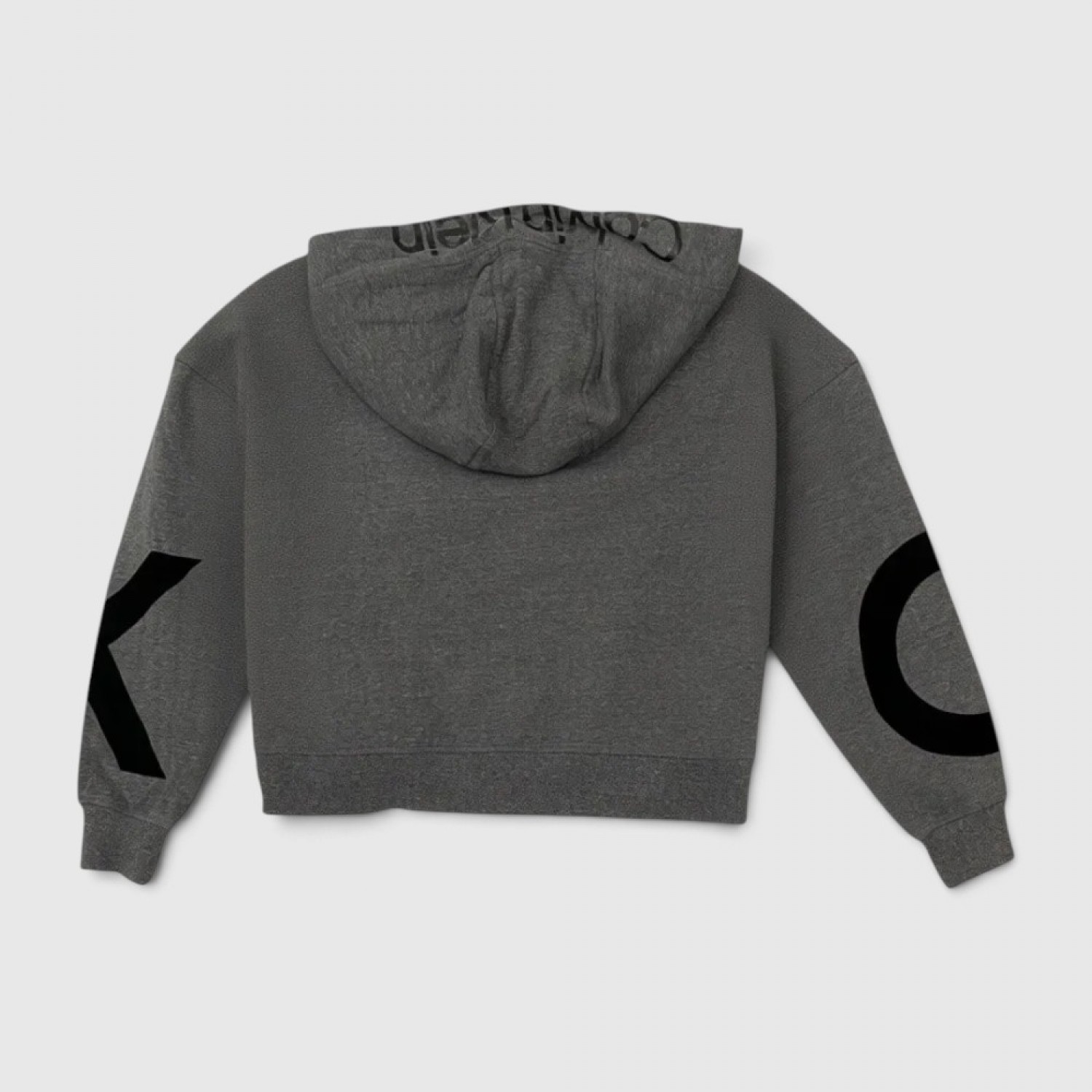 Calvin Klein Γυναικείο Cropped Hoodie Γκρι με Logo / Pre-Owned