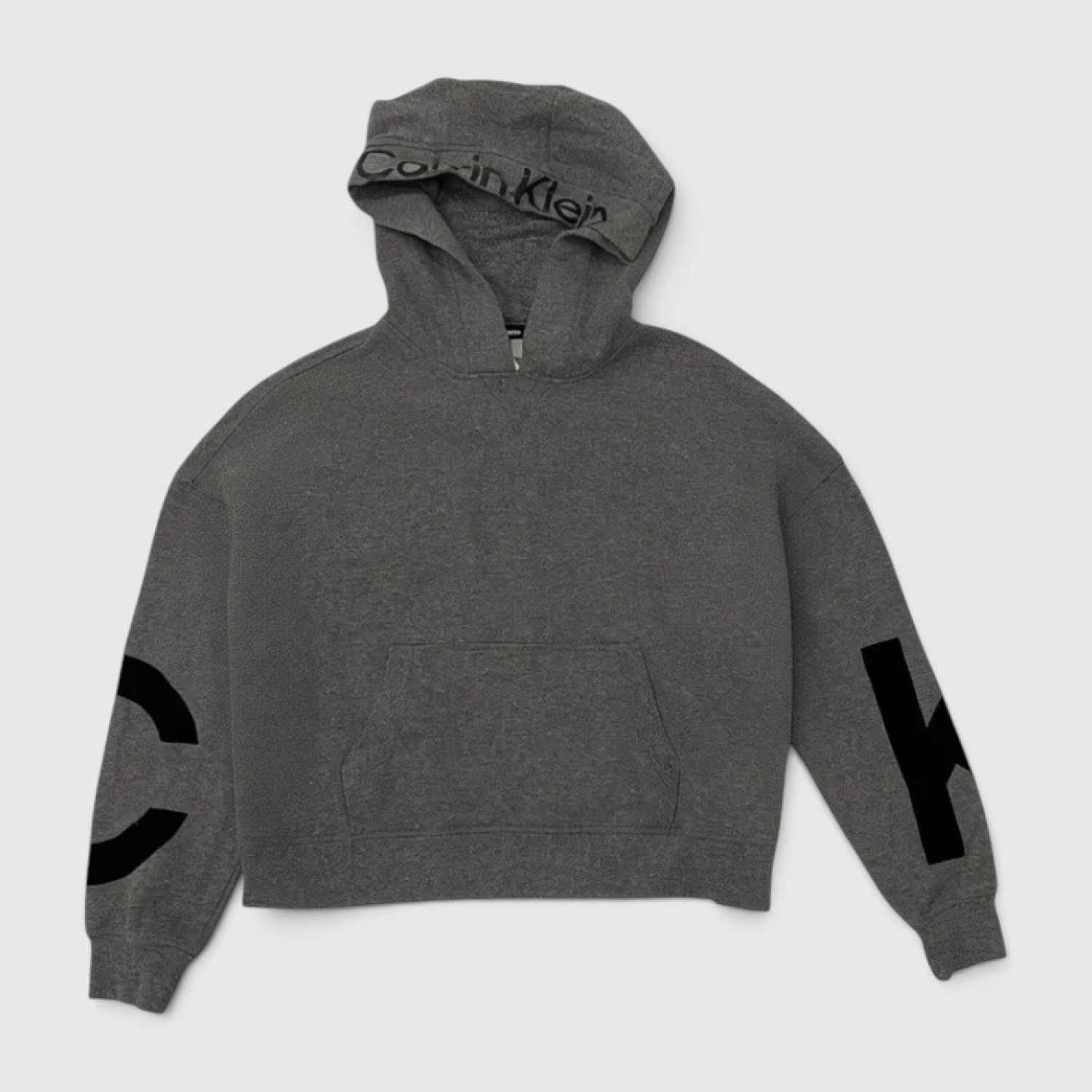Calvin Klein Γυναικείο Cropped Hoodie Γκρι με Logo / Pre-Owned