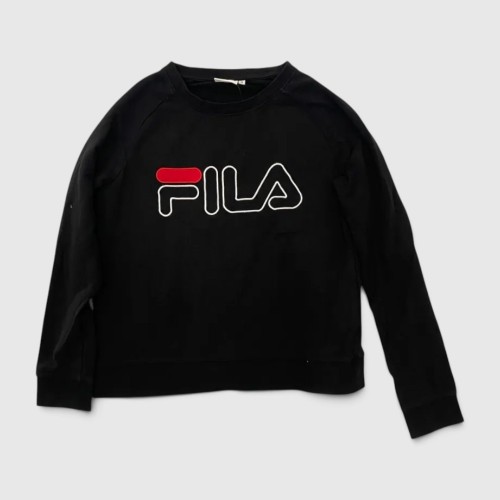 FILA Γυναικείο Φούτερ Μαύρο με Μεγάλο Logo / Pre-Owned