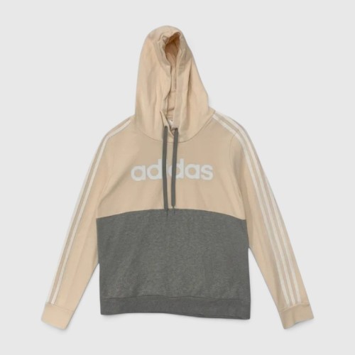 Adidas Γυναικείο Hoodie Colorblock Μπεζ / Γκρι / Pre-Owned