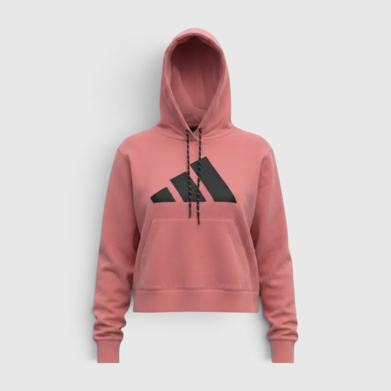 Adidas Γυναικείο Cropped Hoodie Ροζ με Μαύρο Logo / Pre-Owned
