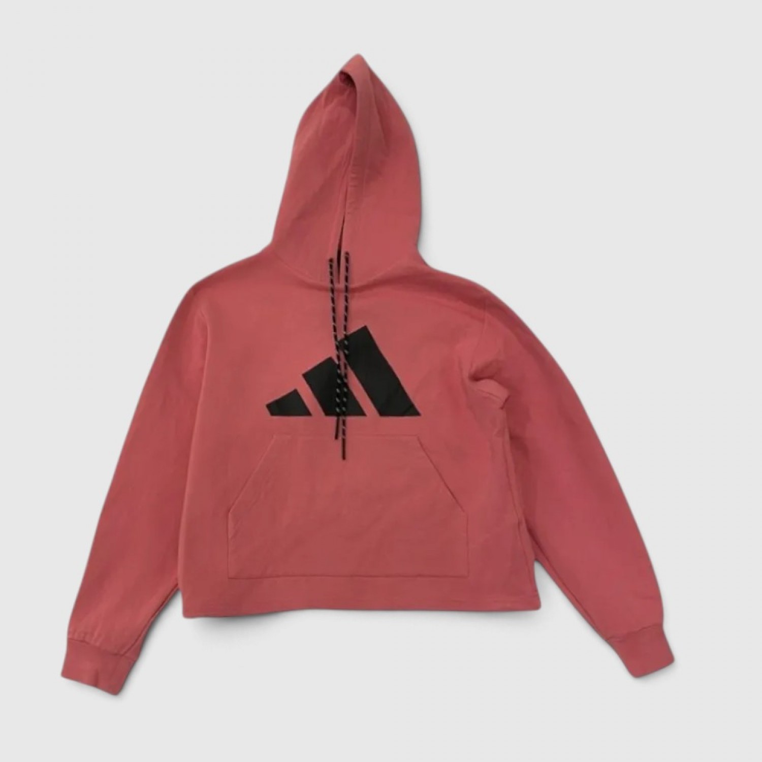 Adidas Γυναικείο Cropped Hoodie Ροζ με Μαύρο Logo / Pre-Owned