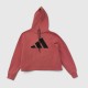 Adidas Γυναικείο Cropped Hoodie Ροζ με Μαύρο Logo / Pre-Owned