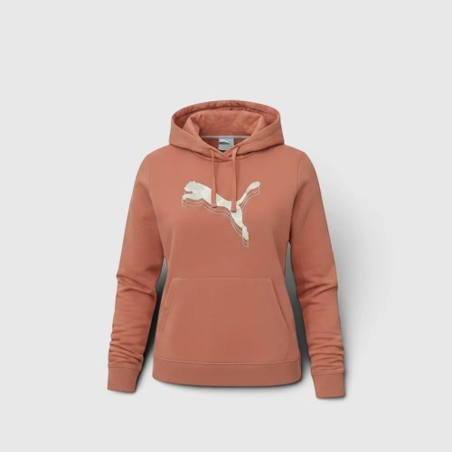 Puma Γυναικείο Hoodie Φούτερ Ροδακινί με Big Logo / Pre-Owned