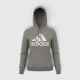 Adidas Γυναικείο Hoodie Φούτερ Γκρι με Big Logo / Pre-Owned