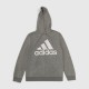Adidas Γυναικείο Hoodie Φούτερ Γκρι με Big Logo / Pre-Owned