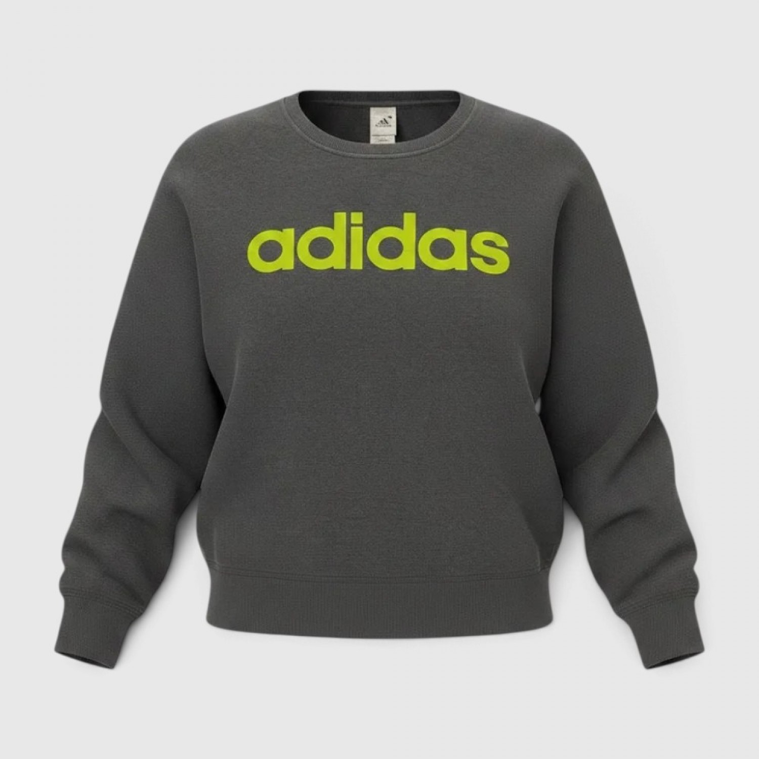 Adidas Γυναικείο Crewneck Φούτερ Γκρι με Lime Logo / Pre-Owned