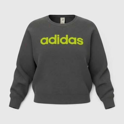 Adidas Γυναικείο Crewneck Φούτερ Γκρι με Lime Logo / Pre-Owned