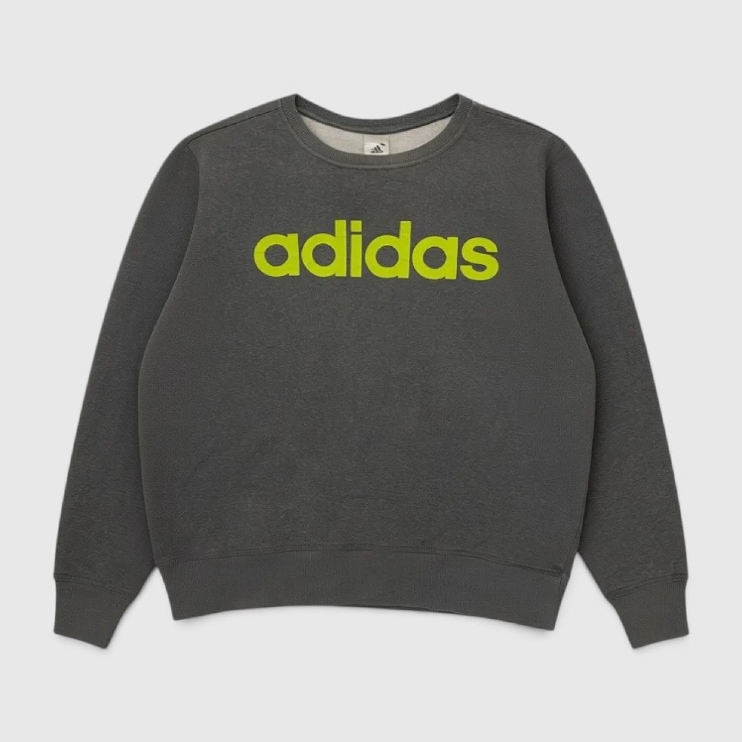 Adidas Γυναικείο Crewneck Φούτερ Γκρι με Lime Logo / Pre-Owned