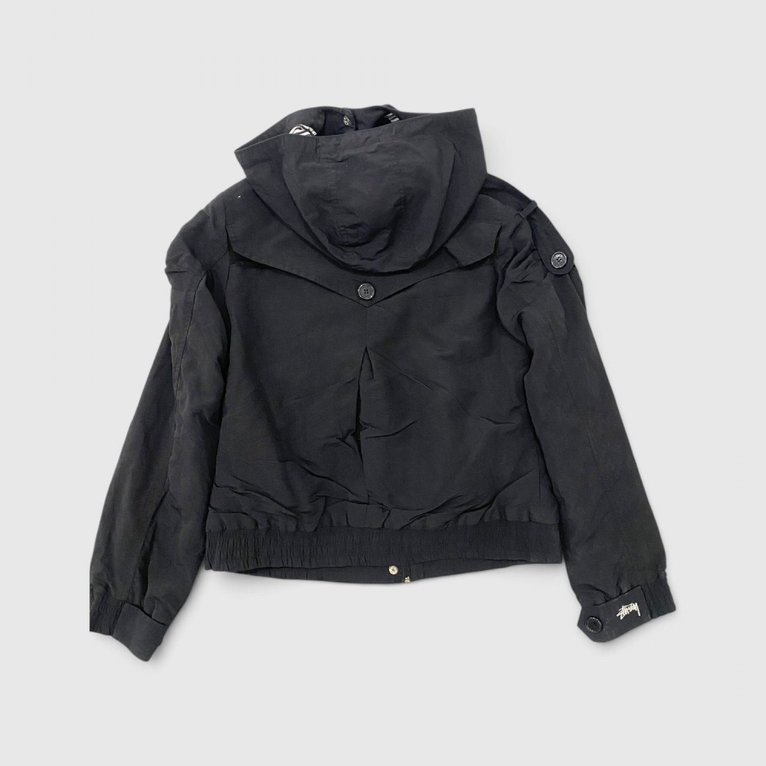 Stüssy Γυναικείο Μαύρο Μπουφάν με Κουκούλα / Pre-Owned