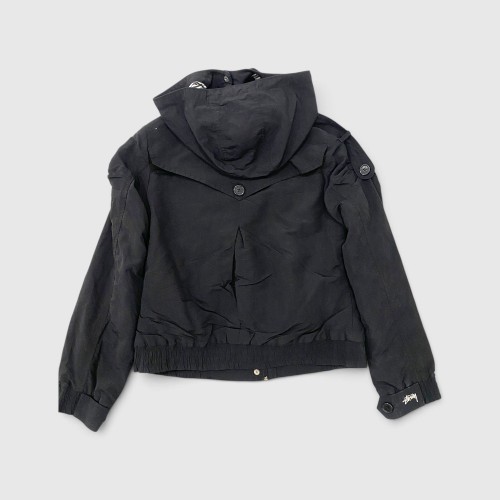 Stüssy Γυναικείο Μαύρο Μπουφάν με Κουκούλα / Pre-Owned