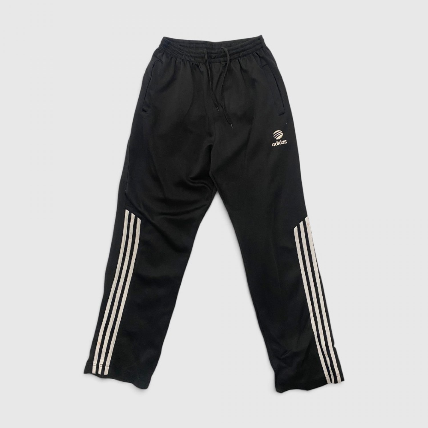 Adidas Μαύρο Track Παντελόνι 3-Stripes / Pre-Owned