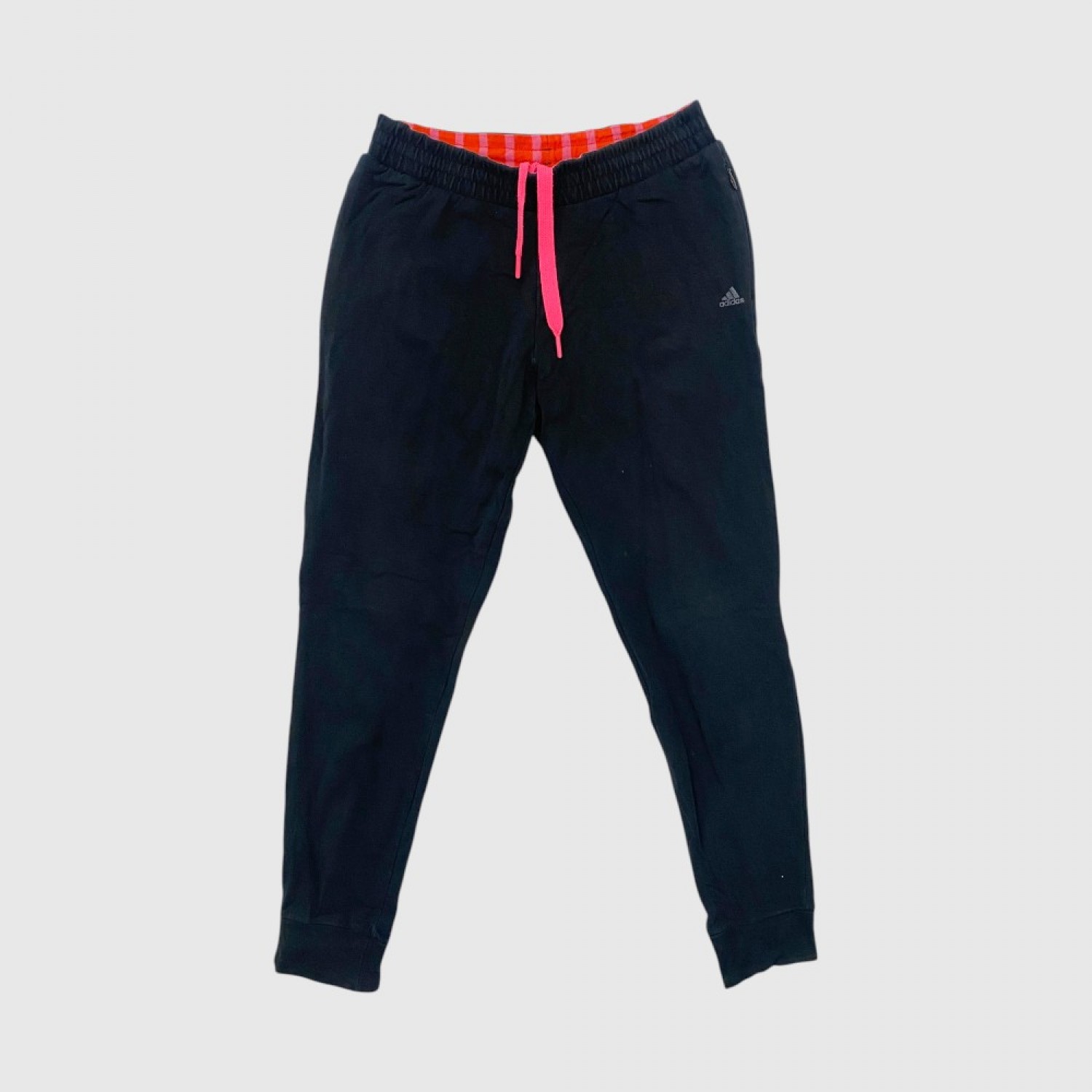 Adidas Γυναικείο Μαύρο Jogger Παντελόνι με Ροζ Κορδόνι / Pre-Owned
