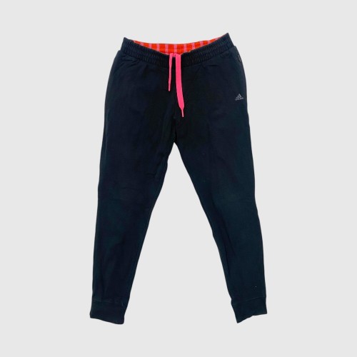 Adidas Γυναικείο Μαύρο Jogger Παντελόνι με Ροζ Κορδόνι / Pre-Owned