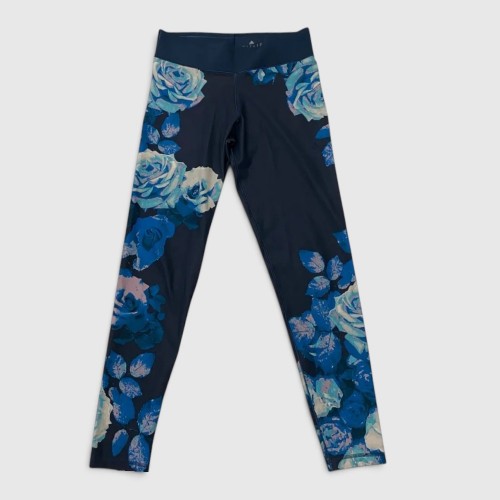Adidas Floral Training Leggings – Μπλε Κολάν με Τριαντάφυλλα / Pre-Owned