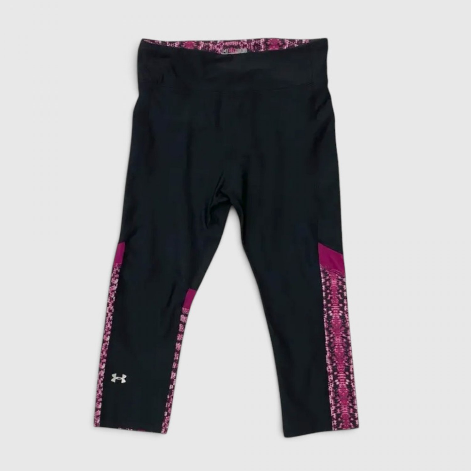 Under Armour HeatGear Capri Leggings – Μαύρο / Ροζ / Pre-Owned