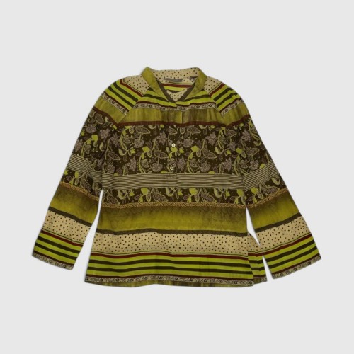Vintage Ethnic Pattern Πουκάμισο – Πράσινο / Καφέ / Pre-Owned