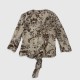 Vintage Floral Wrap Μπλούζα – Μπεζ / Καφέ / Pre-Owned