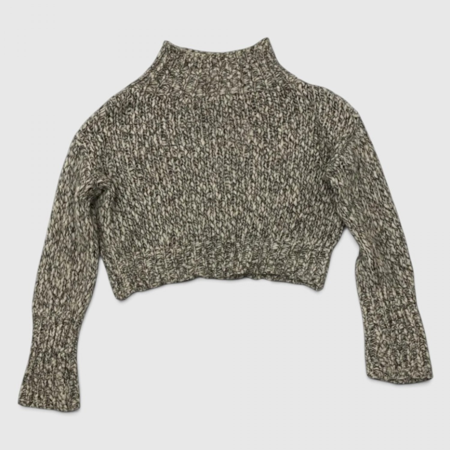 Γυναικείο Chunky Knit Crop Πουλόβερ Μπεζ-Μαύρο / Pre-Owned