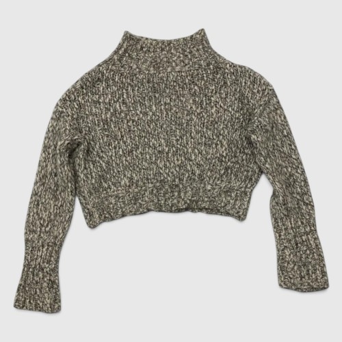 Γυναικείο Chunky Knit Crop Πουλόβερ Μπεζ-Μαύρο / Pre-Owned