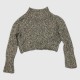 Γυναικείο Chunky Knit Crop Πουλόβερ Μπεζ-Μαύρο / Pre-Owned