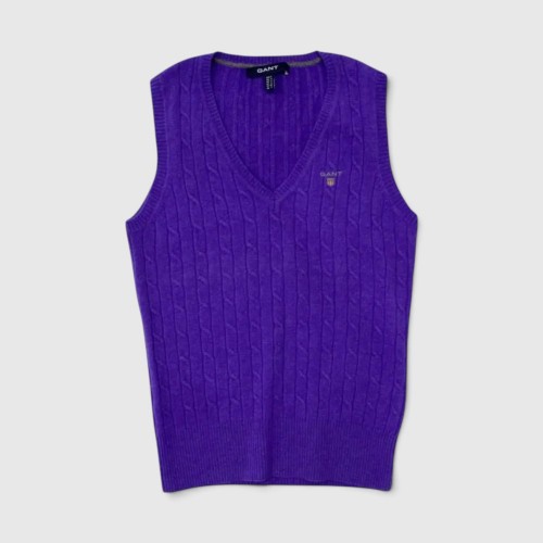 GANT Γυναικείο Πλεκτό Αμάνικο Πουλόβερ Μωβ / Pre-Owned