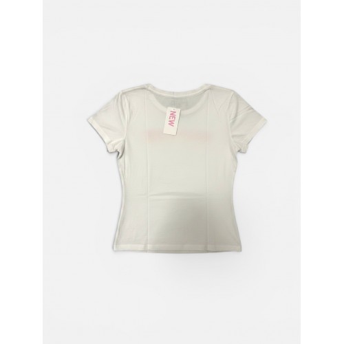 Adidas Essentials Γυναικείο T-Shirt Λευκό με Ροζ Λογότυπο M