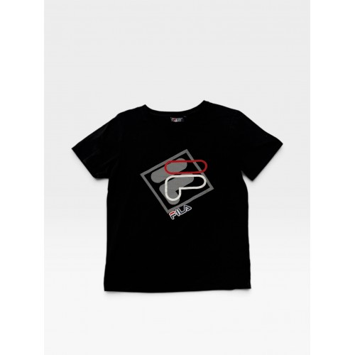 Fila Graphic Logo T-Shirt Μαύρο