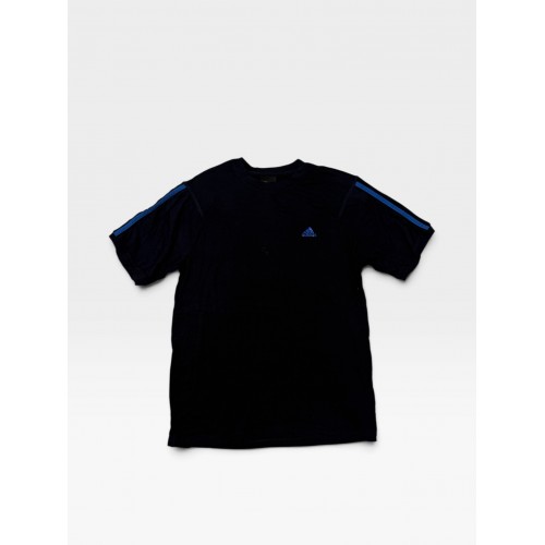 Adidas Μαύρο Αθλητικό T-Shirt με Μπλε Λεπτομέρειες