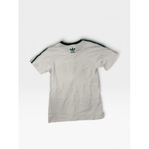 Adidas Originals Λευκό T-Shirt με Πράσινο Logo και 3-Stripes
