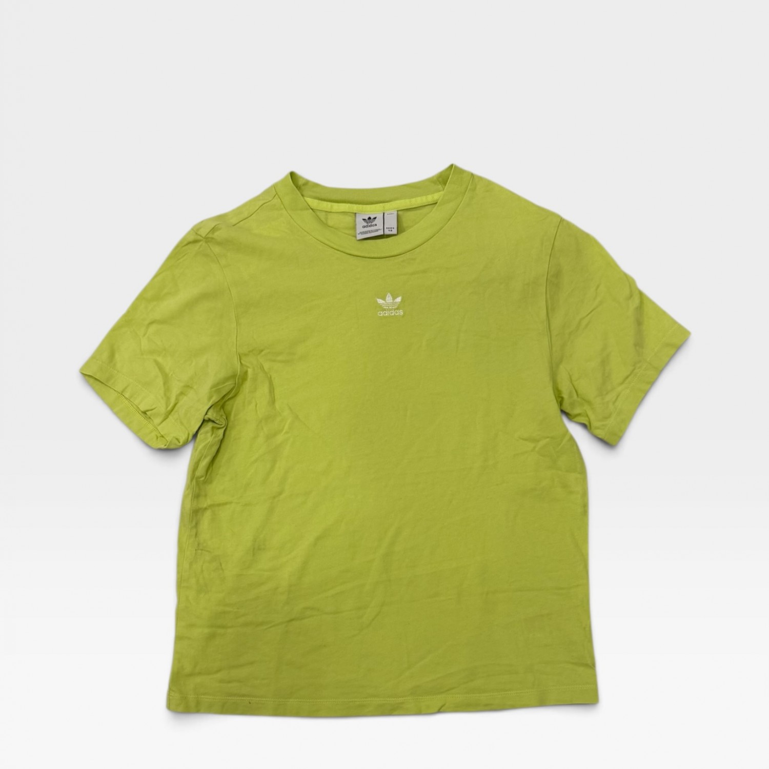 Adidas Originals Lime Green T-Shirt με Μικρό Trefoil Logo