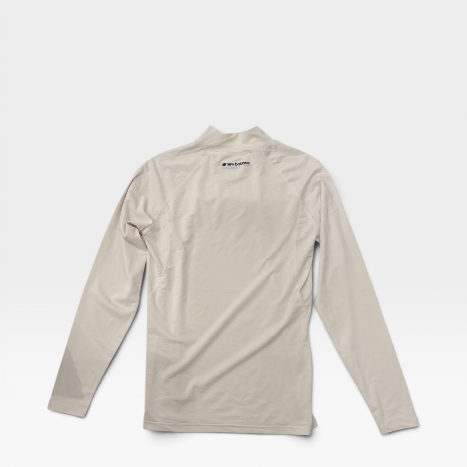 New Balance Λευκή Μακρυμάνικη Μπλούζα Performance με Half Zip Λαιμόκοψη