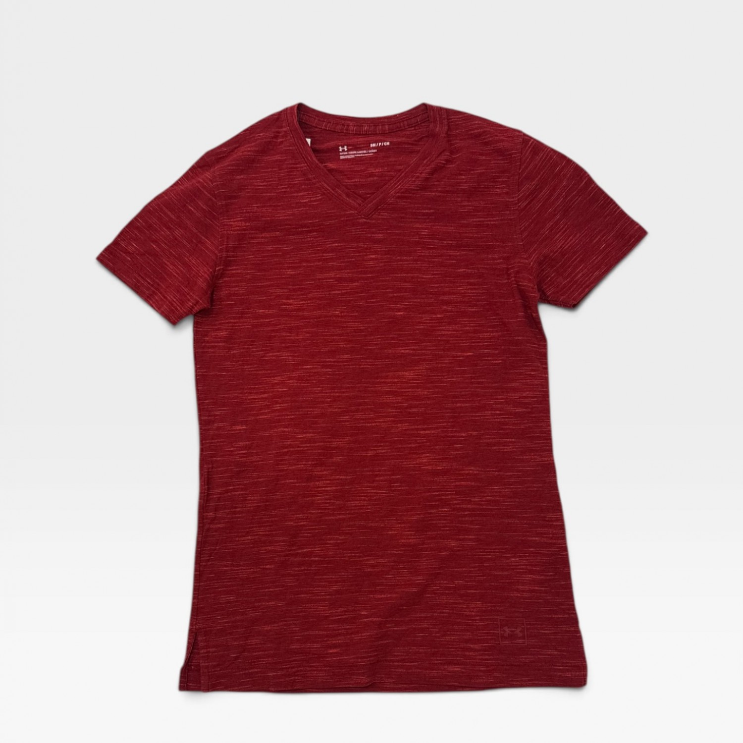 Under Armour Κόκκινο T-Shirt με Melange Υφή και V-Neck