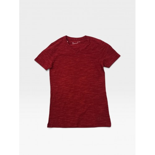 Under Armour Κόκκινο T-Shirt με Melange Υφή και V-Neck
