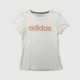 Adidas Essentials Γυναικείο T-Shirt Λευκό με Ροζ Λογότυπο M / Pre-Owned